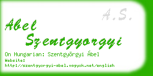 abel szentgyorgyi business card